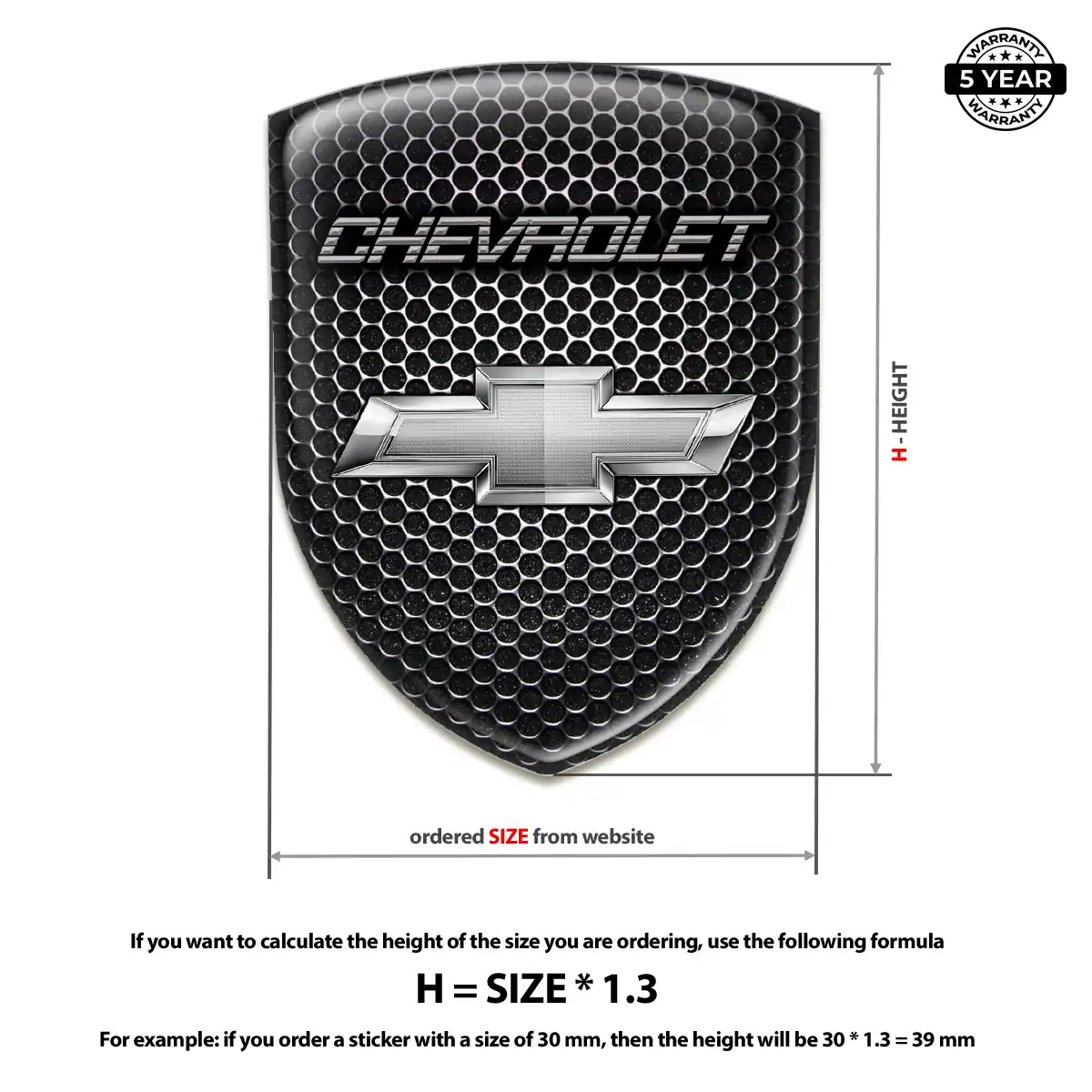 Chevrolet Resin Emblem Sticker Elite Finish