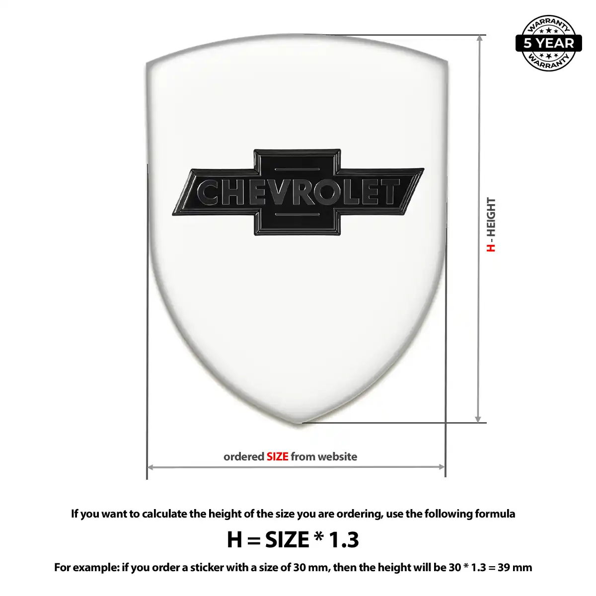 Chevrolet Resin Emblem Sticker Refined Design