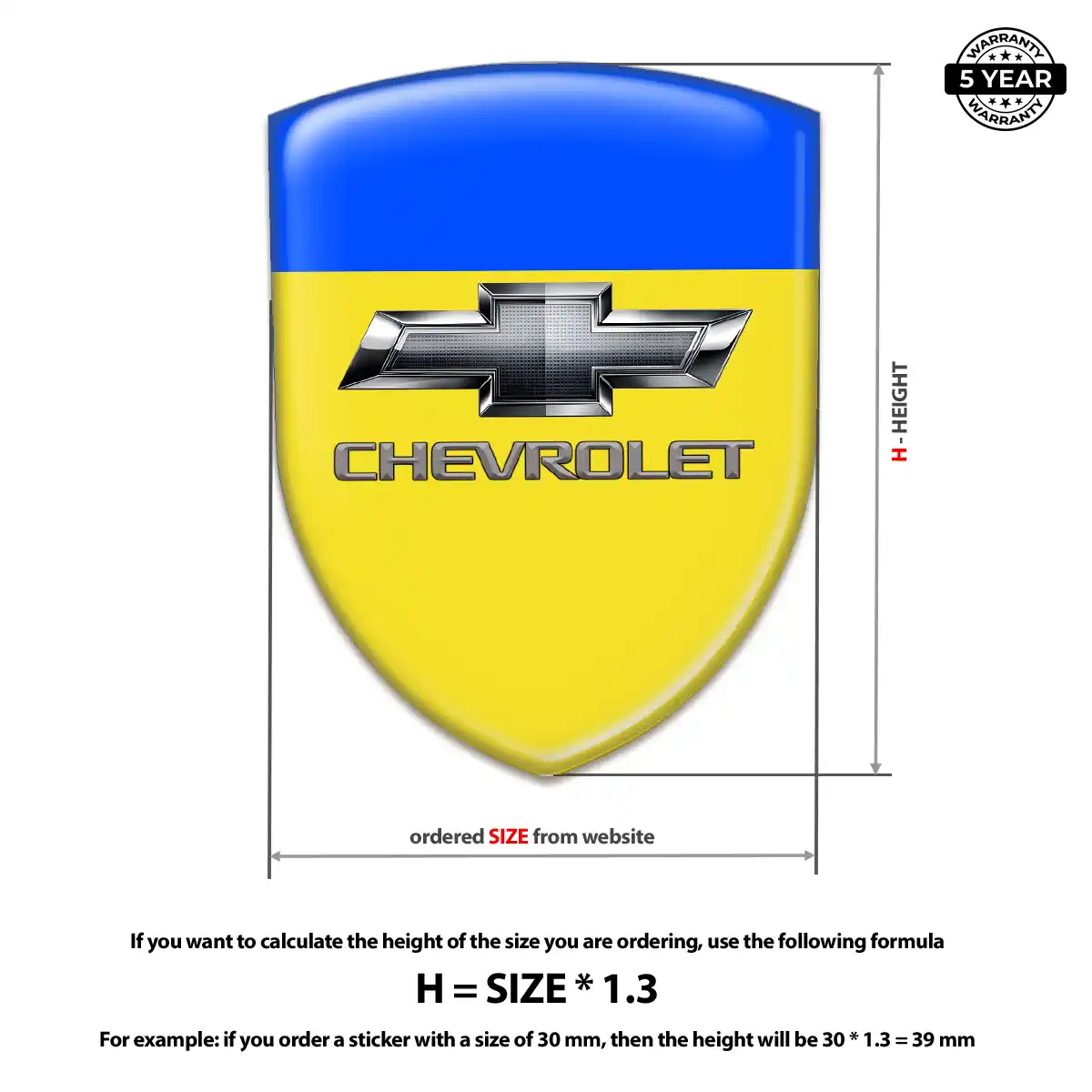 Chevrolet Resin Emblem Sticker Signature Grade