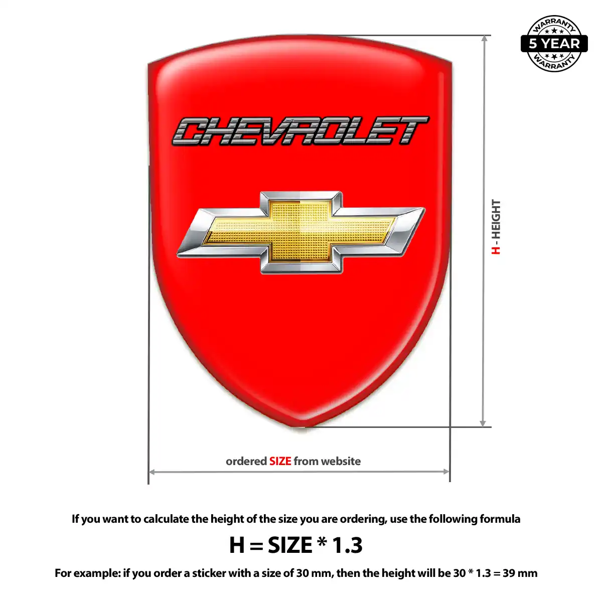Chevrolet Resin Emblem Sticker Sleek Style