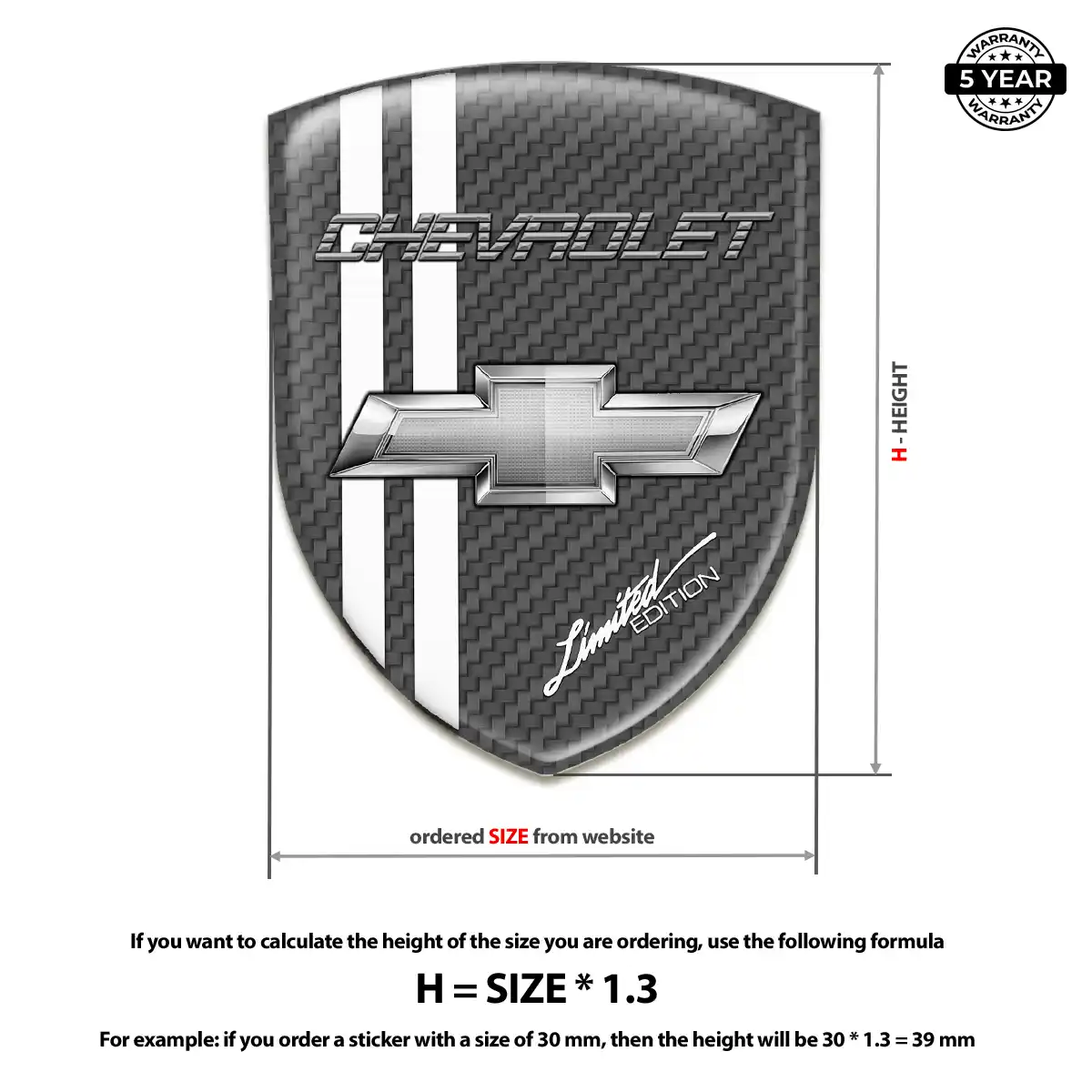 Chevrolet Resin Emblem Sticker Superior Craft