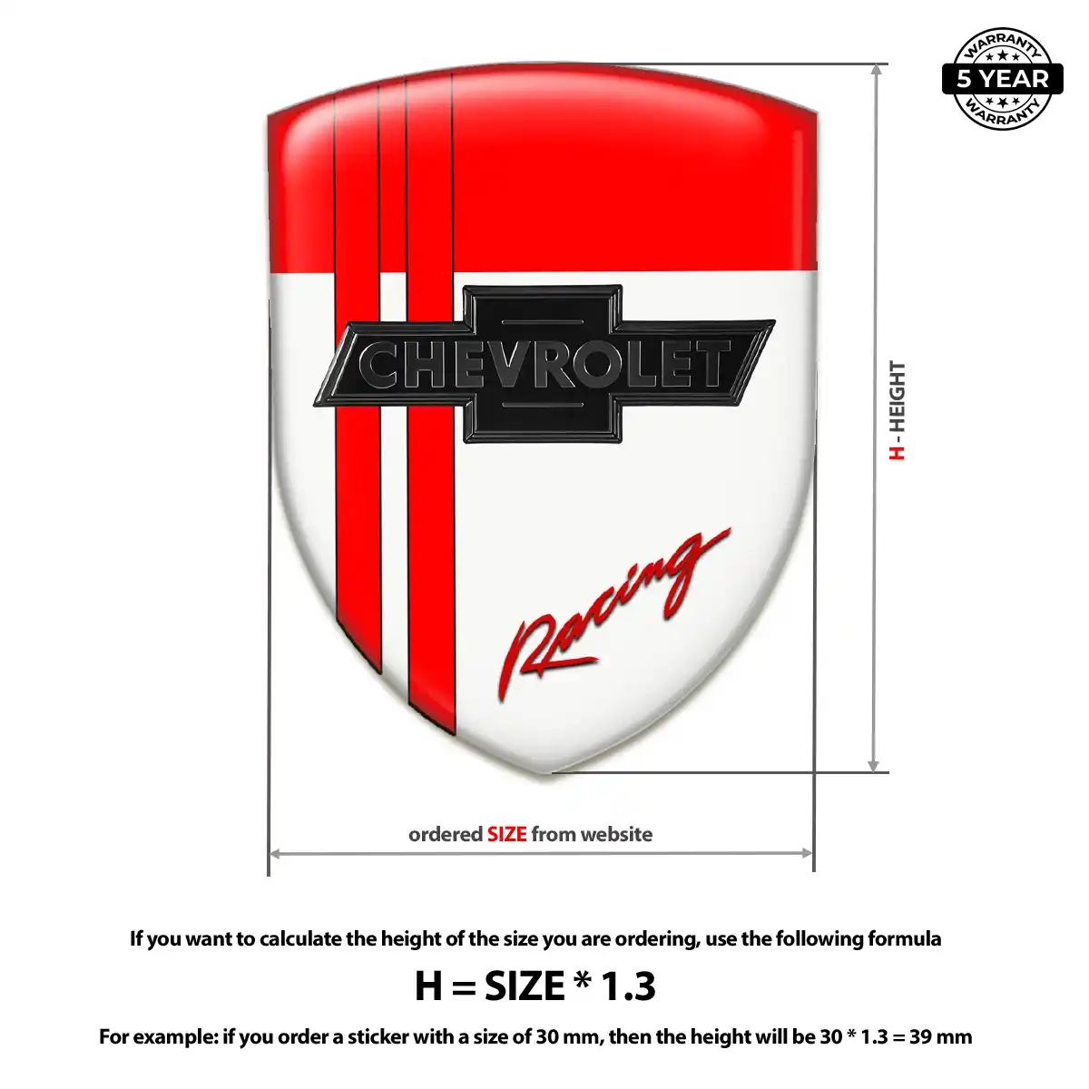Chevrolet Self Adhesive Emblem Sticker Signature Grade