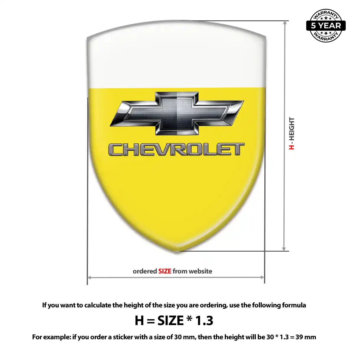 Chevrolet Self Adhesive Emblem Sticker Sleek Style