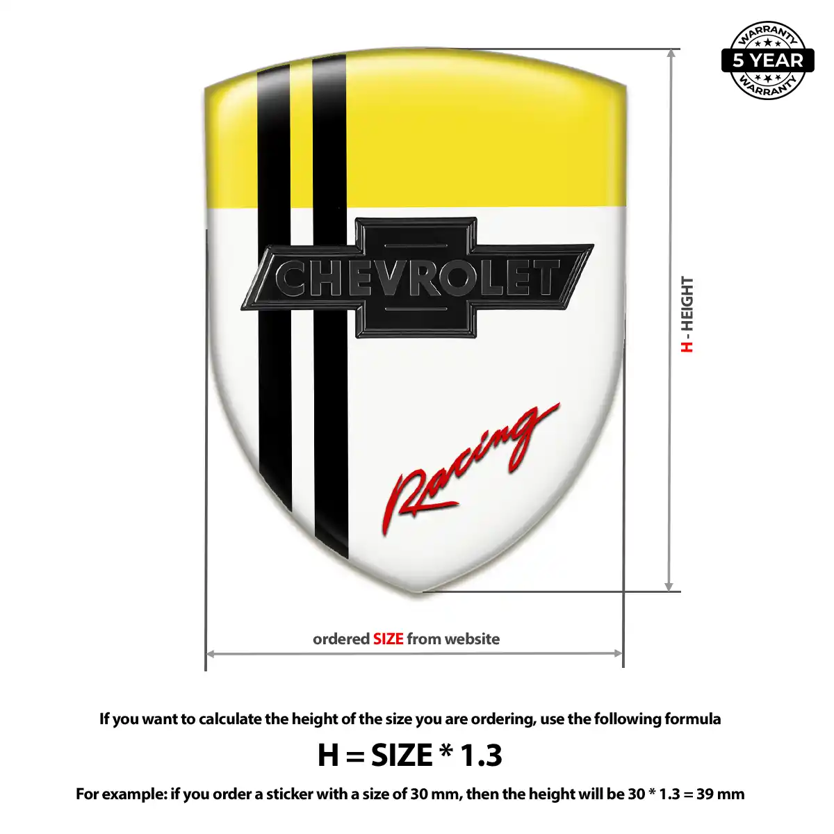 Chevrolet Silicone Sticker Prime Quality