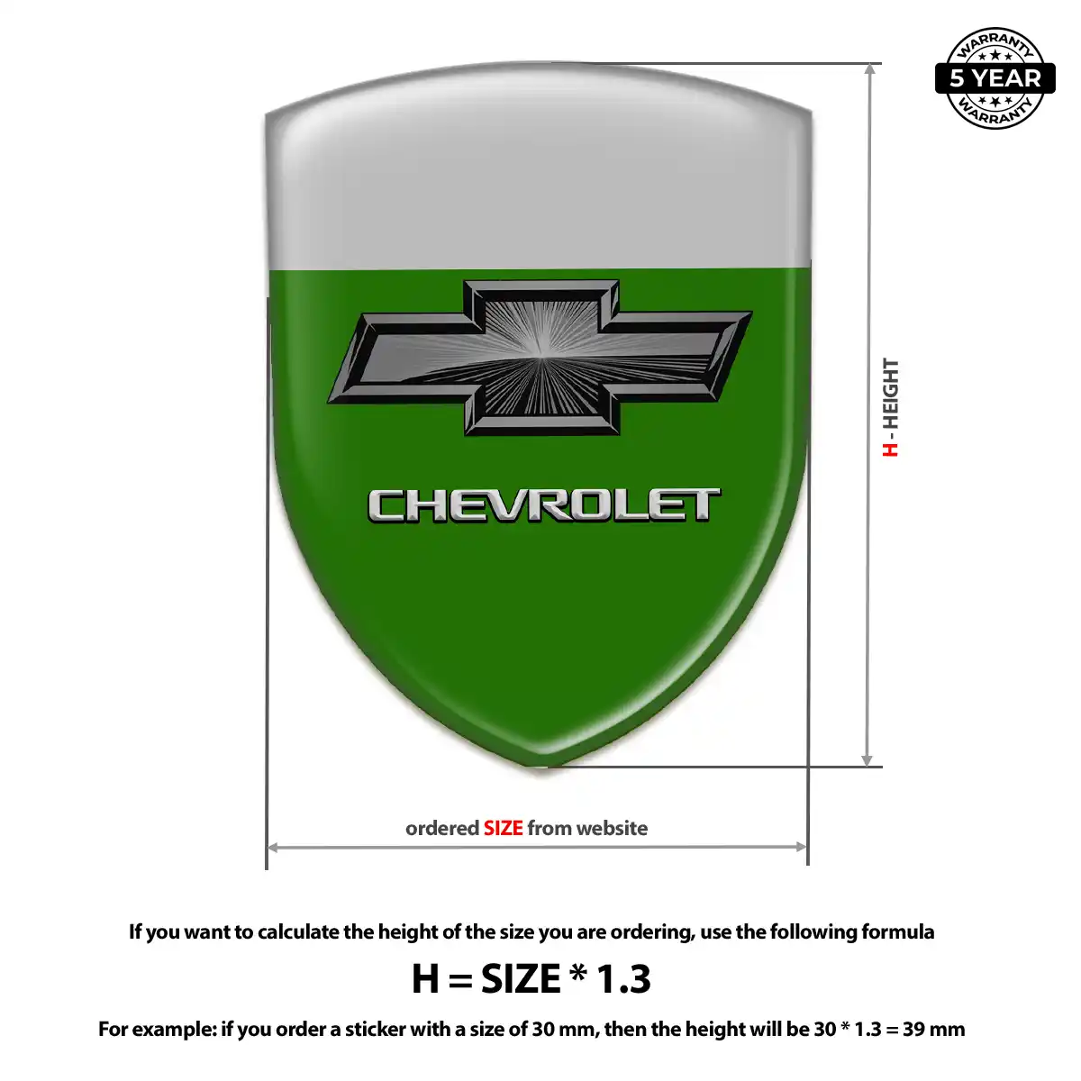 Chevrolet Silicone Sticker Refined Design