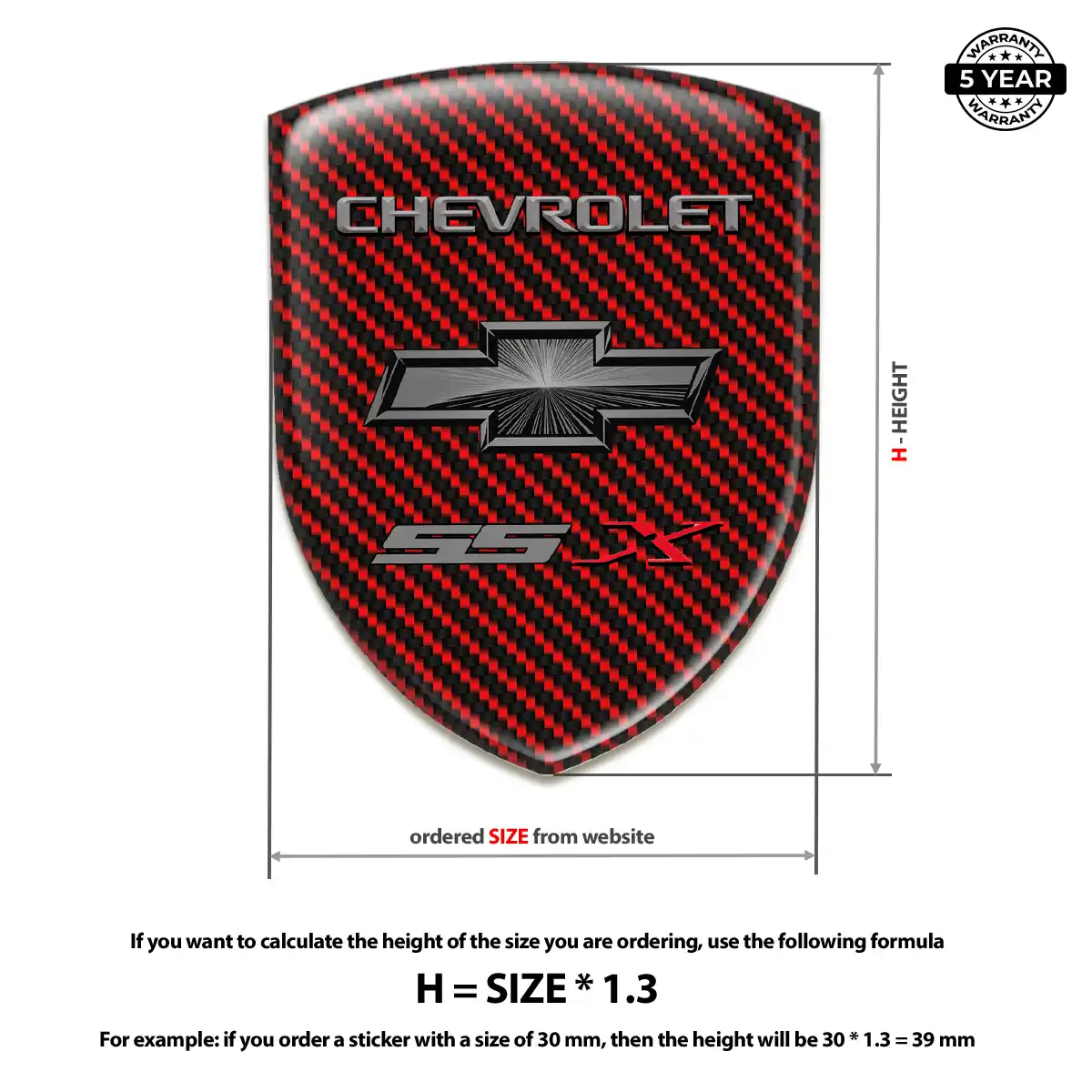 Chevrolet Silicone Sticker Signature Grade