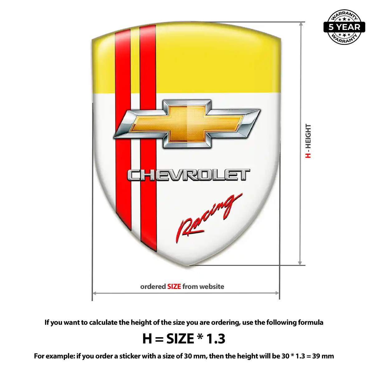 Chevrolet Silicone Sticker Sleek Style