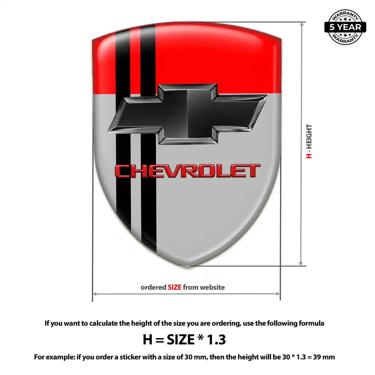 Chevrolet Sticker Elite Finish