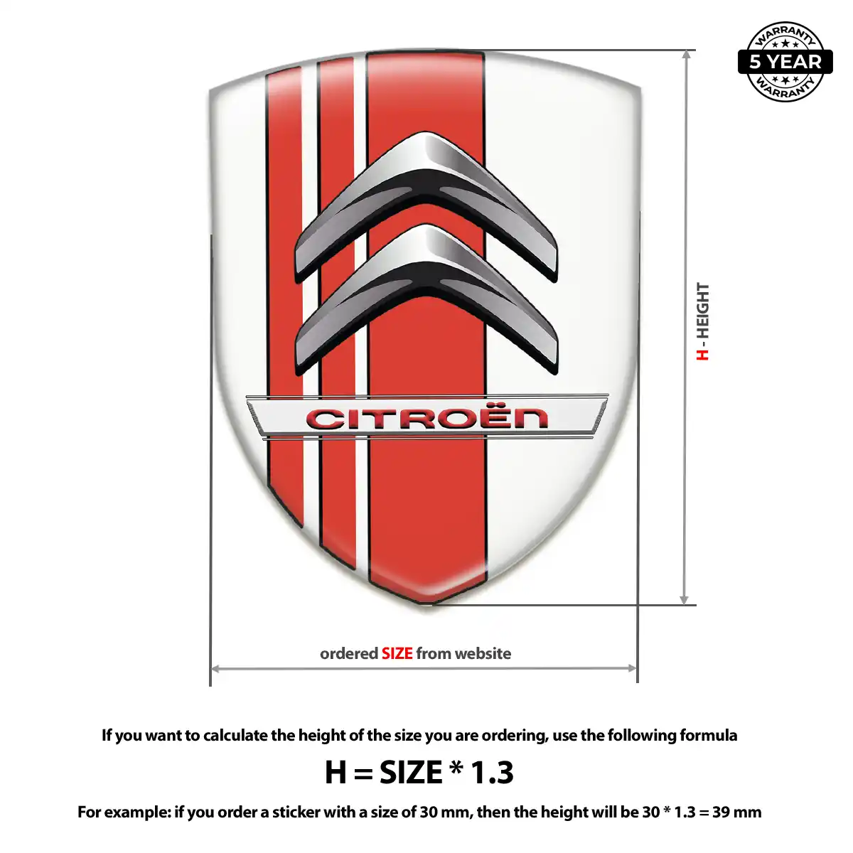 Citroen 3D Badge Sticker Cabin Style