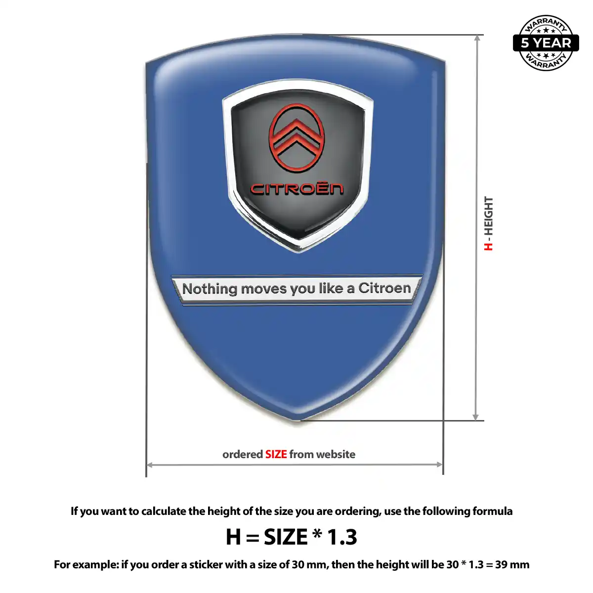Citroen 3D Badge Sticker Elite Finish