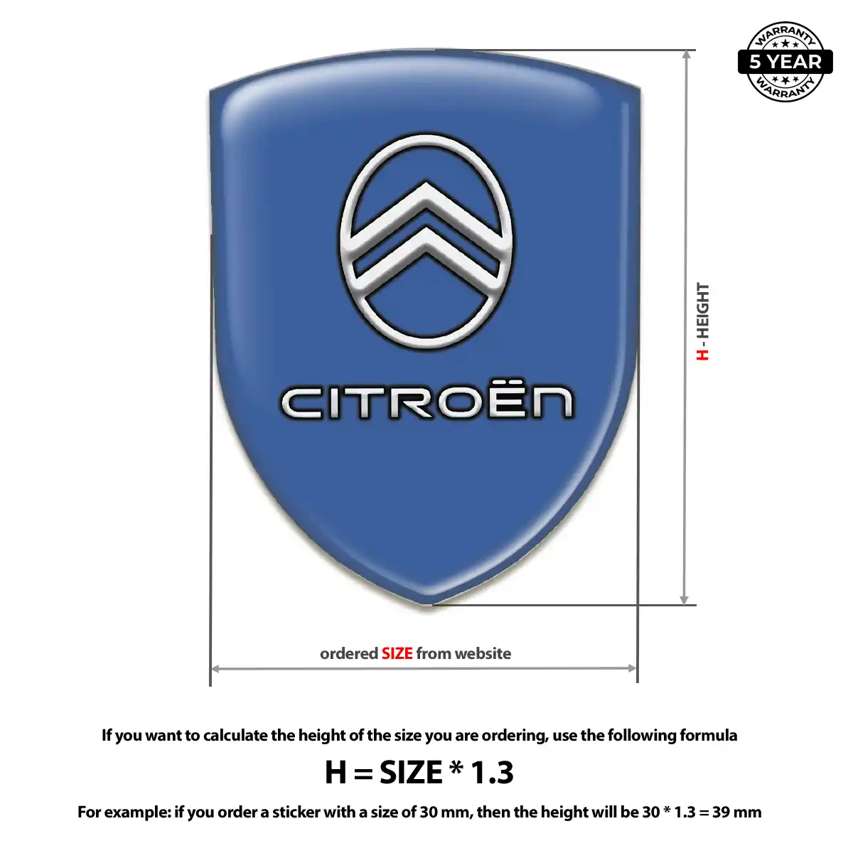 Citroen 3D Badge Sticker Exterior Luxe