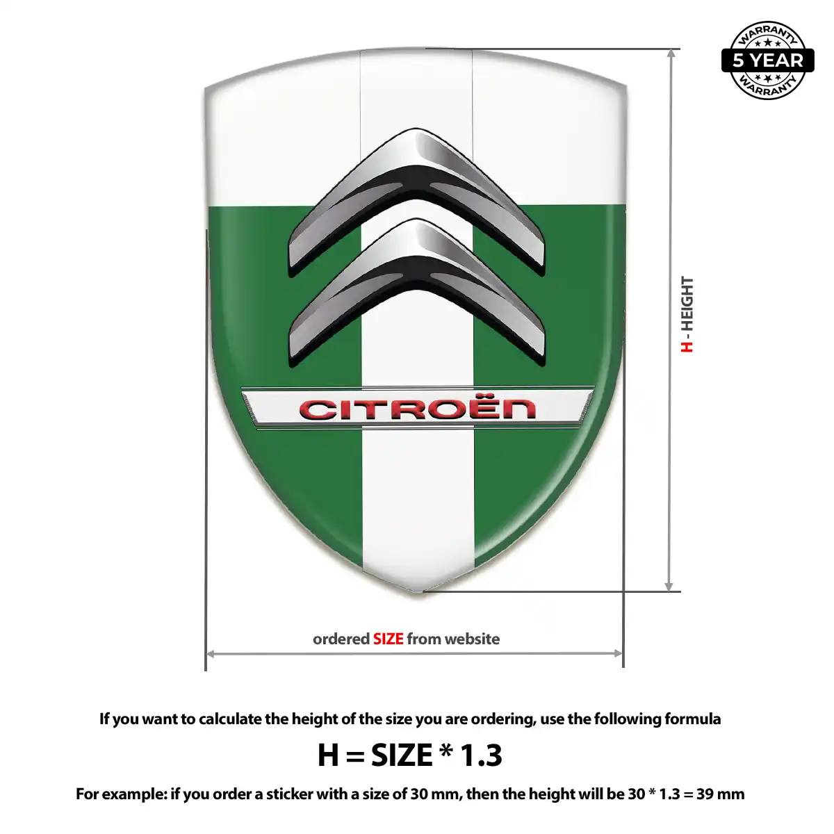 Citroen 3D Badge Sticker Interior Elegance