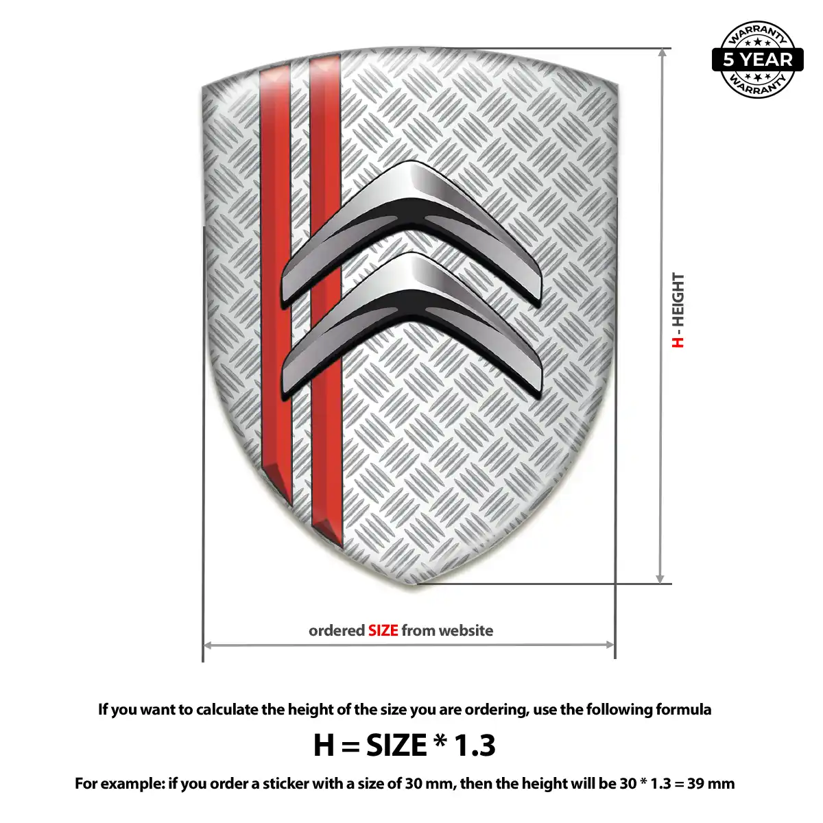 Citroen 3D Badge Sticker Opulent Line