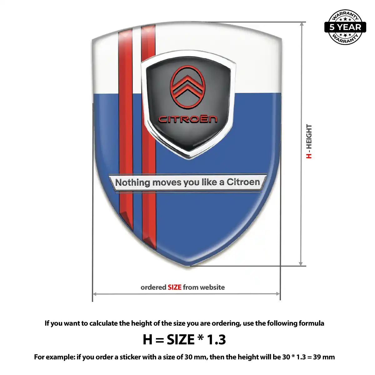 Citroen 3D Badge Sticker Outer Style