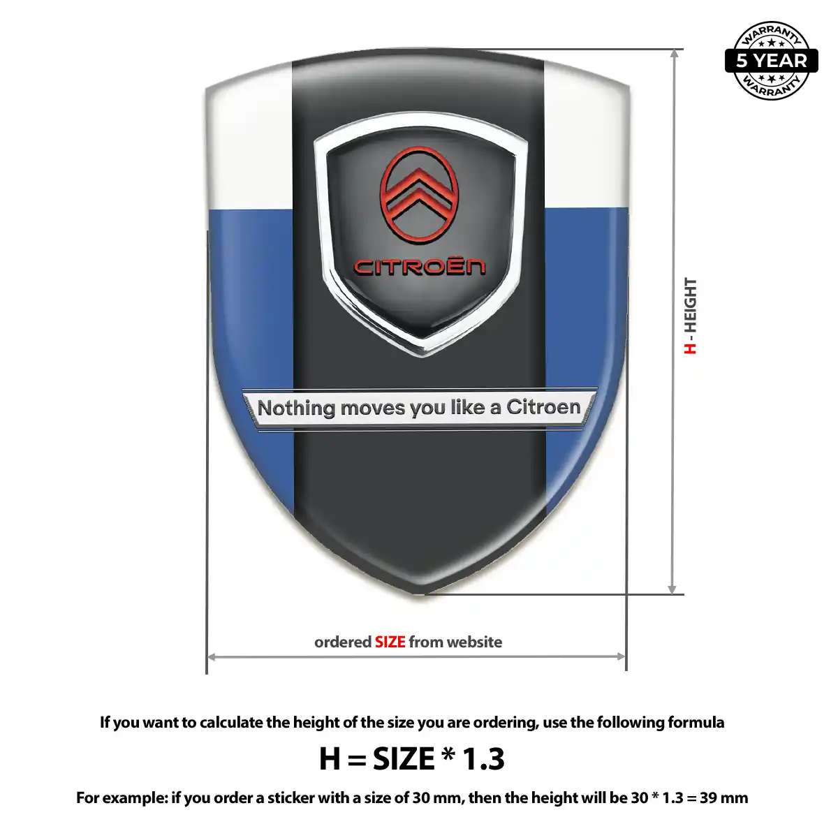 Citroen 3D Badge Sticker Prestige Line