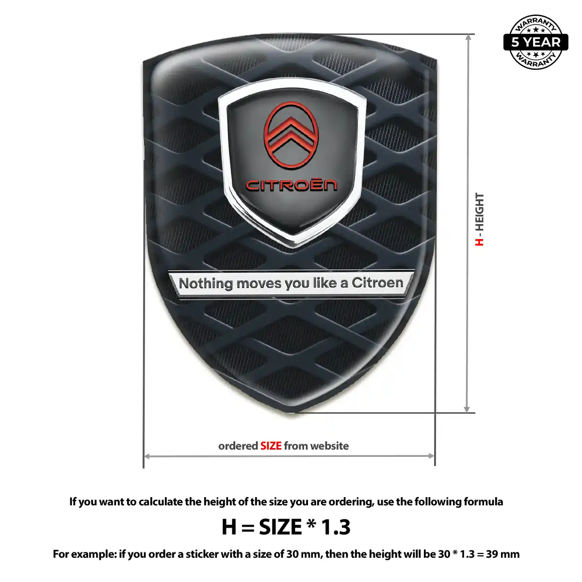 Citroen 3D Badge Sticker Prime Quality