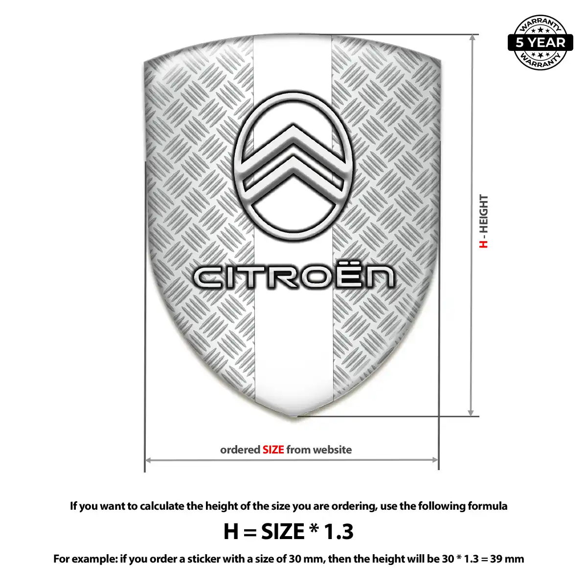 Citroen 3D Badge Sticker Refined Design