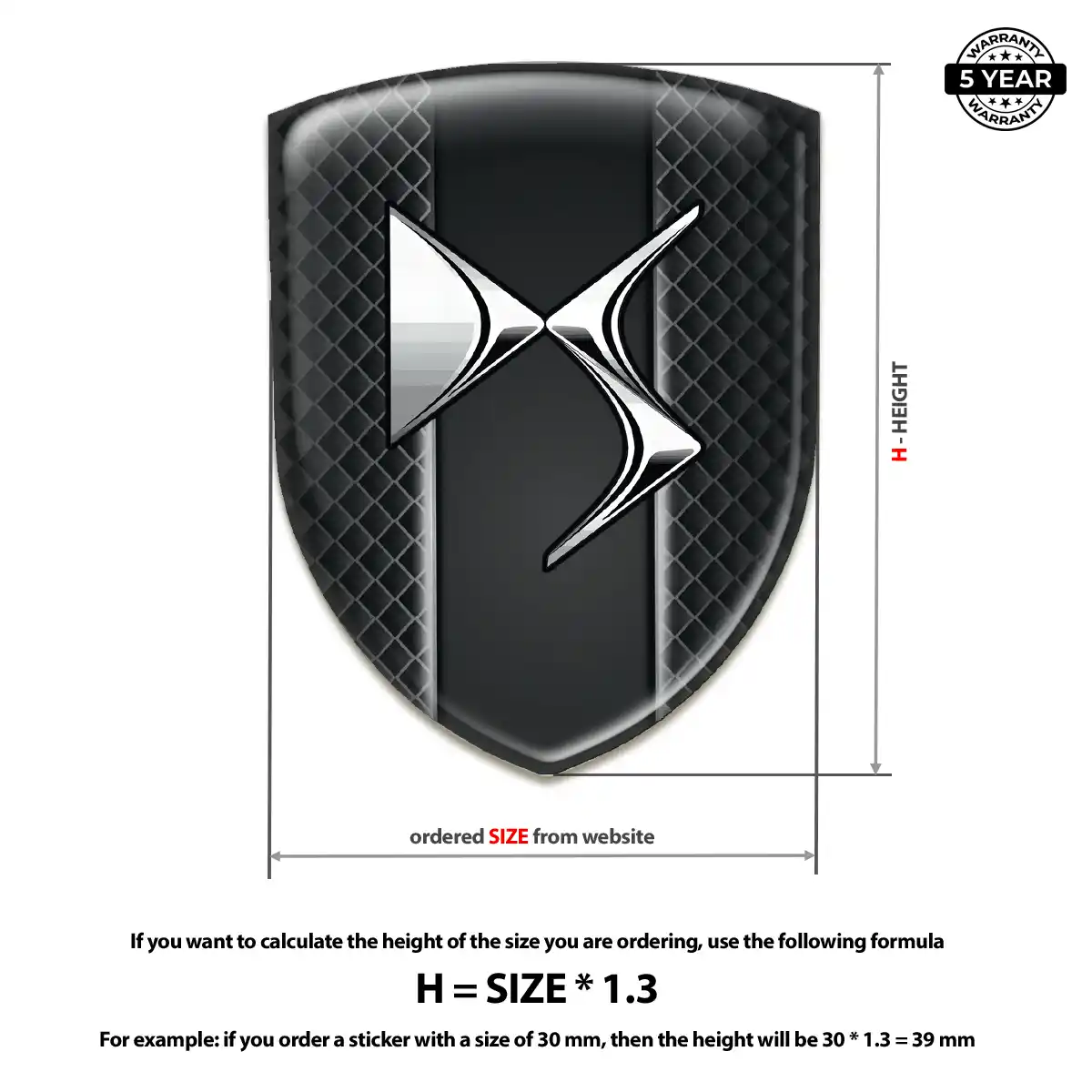 Citroen 3D Badge Sticker Resin Elite