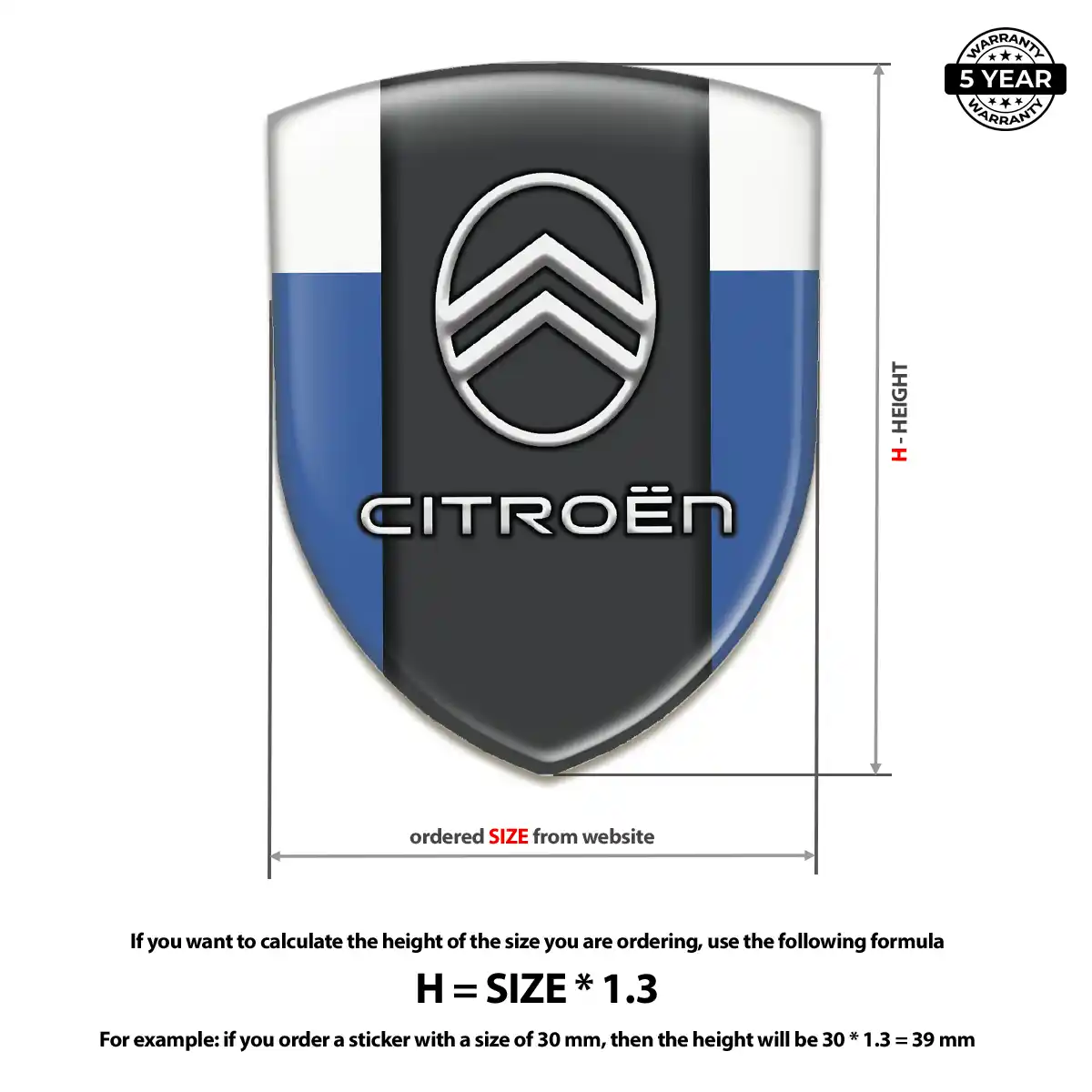 Citroen 3D Badge Sticker Sleek Style