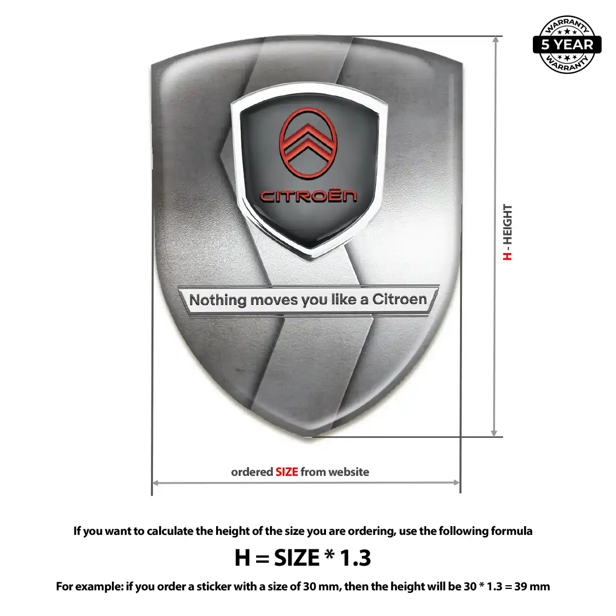 Citroen 3D Badge Sticker Superior Craft