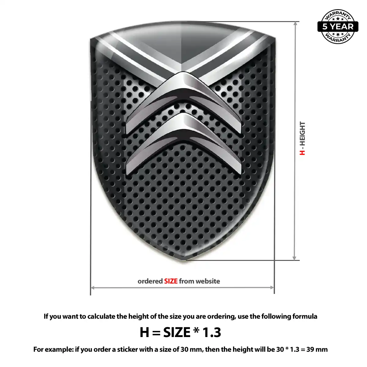 Citroen 3D Domed Sticker Elite Finish