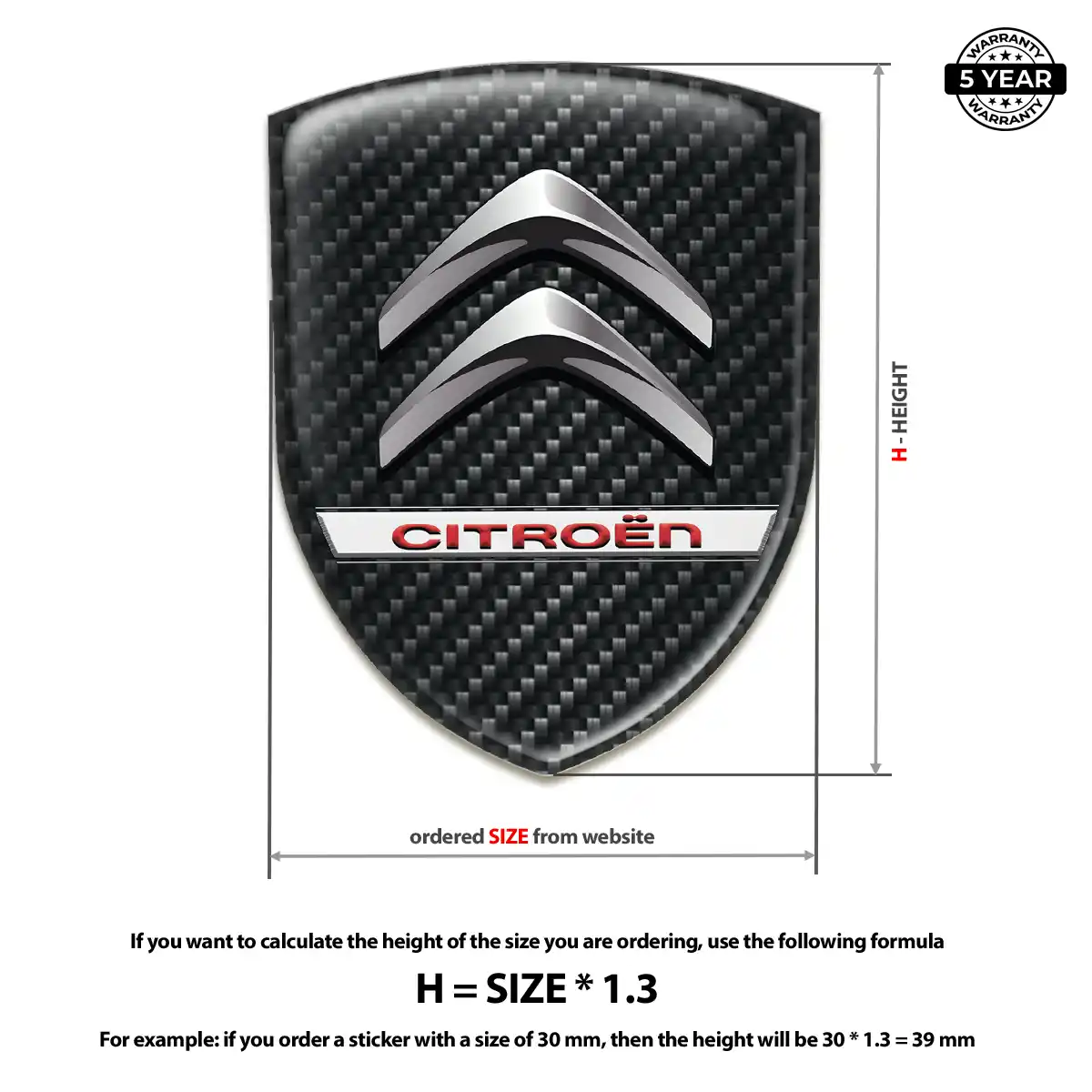 Citroen 3D Domed Sticker Exclusive Series