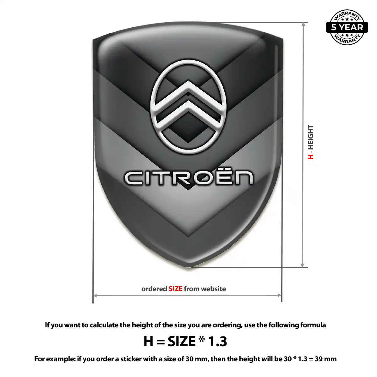 Citroen 3D Domed Sticker Exterior Luxe