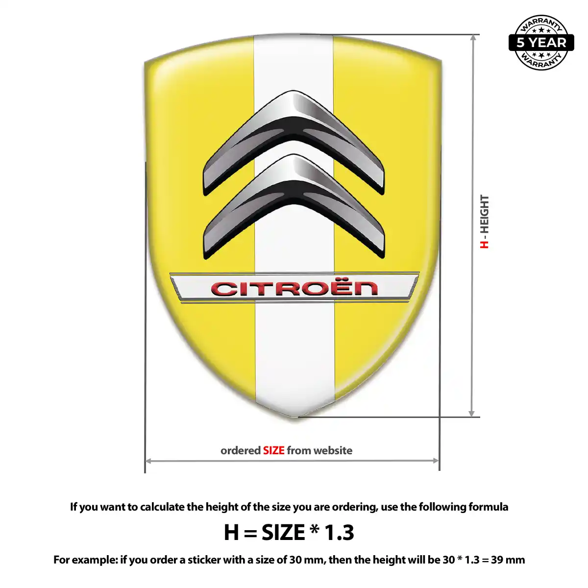 Citroen 3D Domed Sticker Interior Elegance