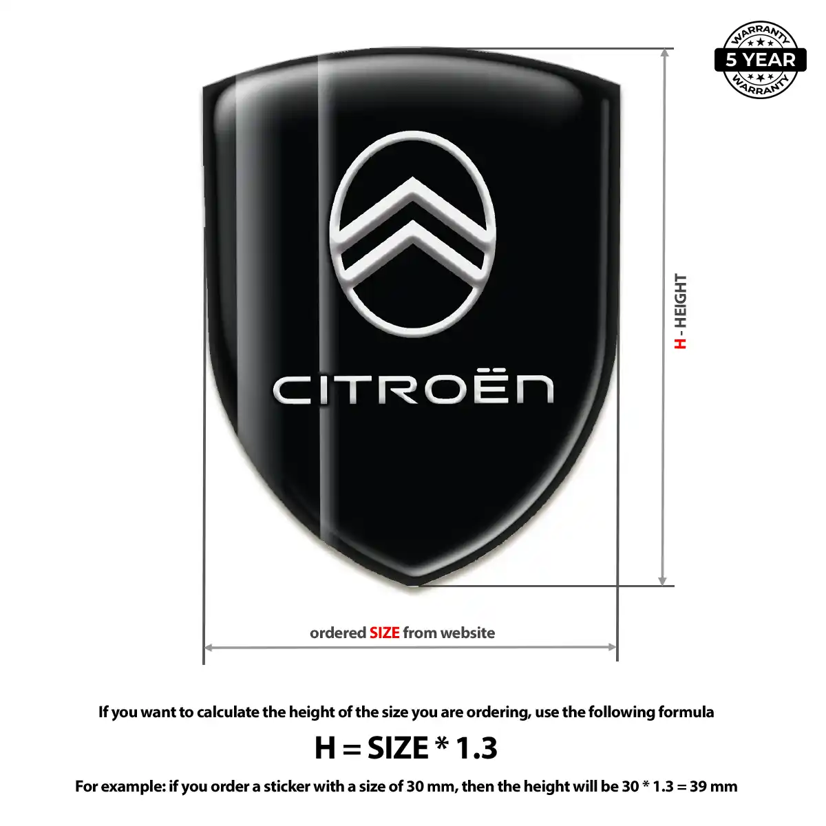Citroen 3D Domed Sticker Outer Style