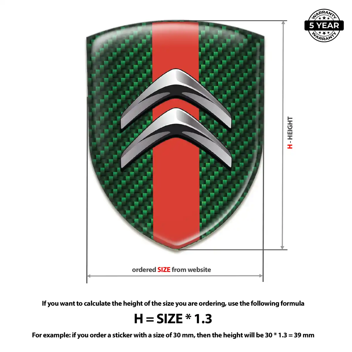 Citroen 3D Domed Sticker Premium Dome