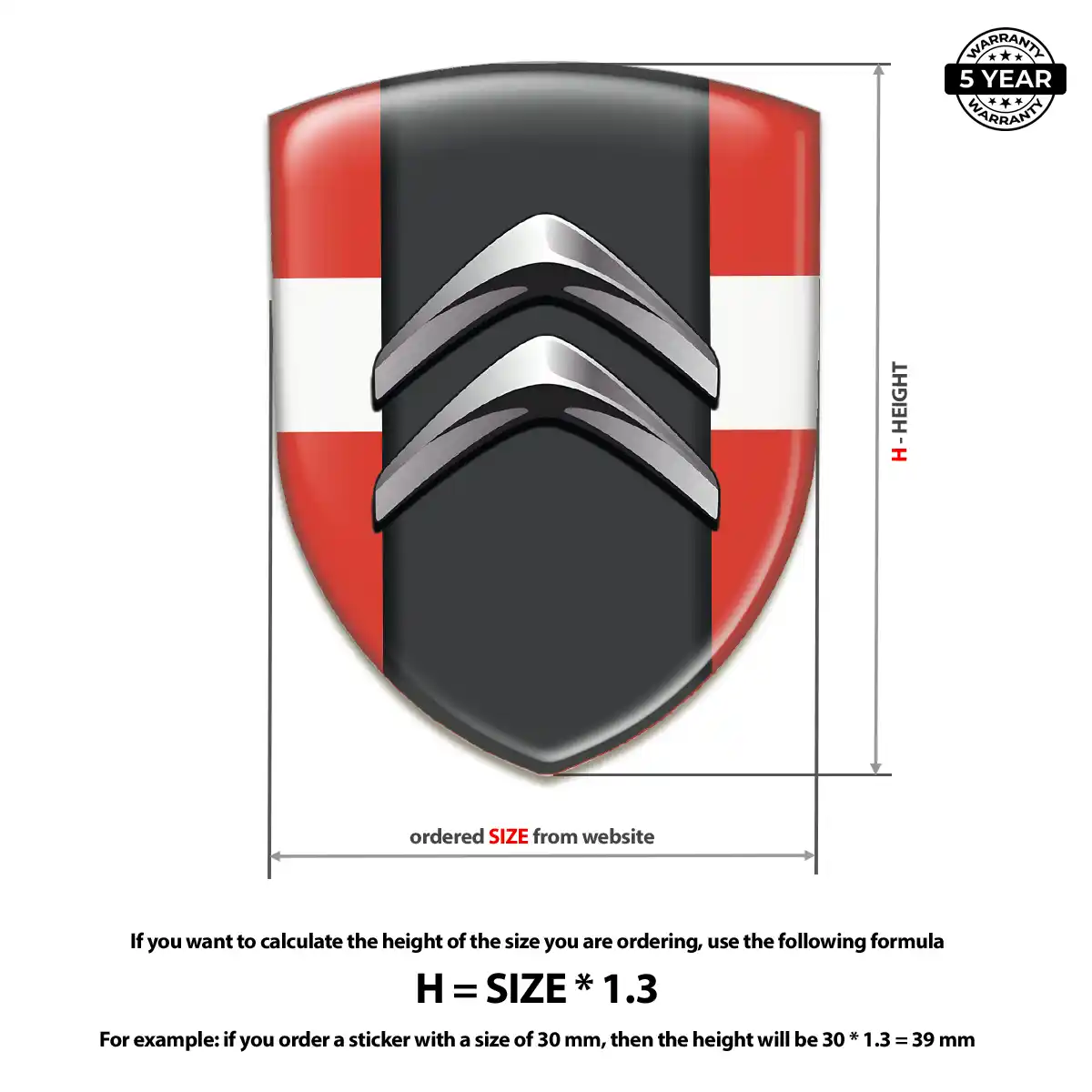 Citroen 3D Domed Sticker Prestige Line