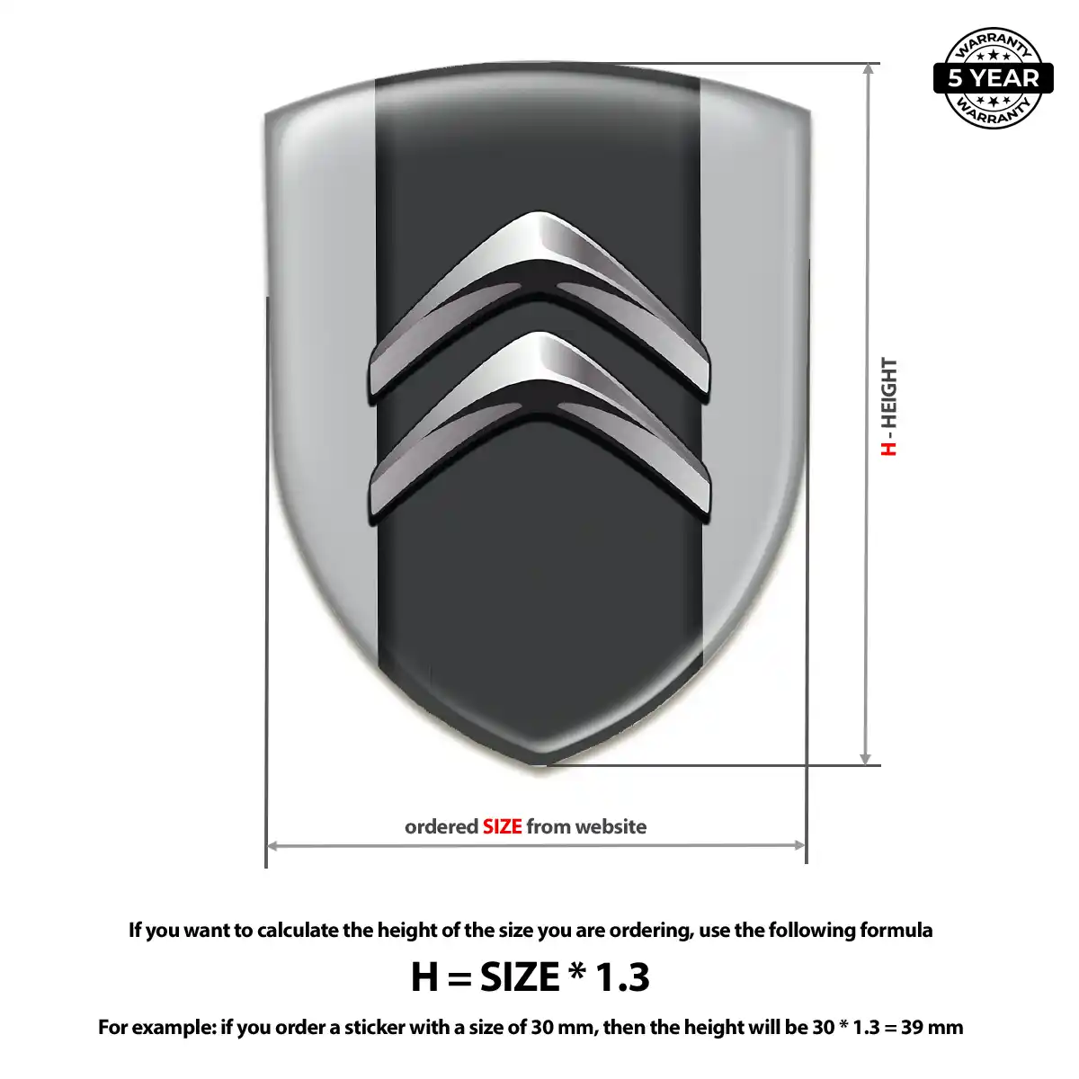 Citroen 3D Domed Sticker Prime Quality
