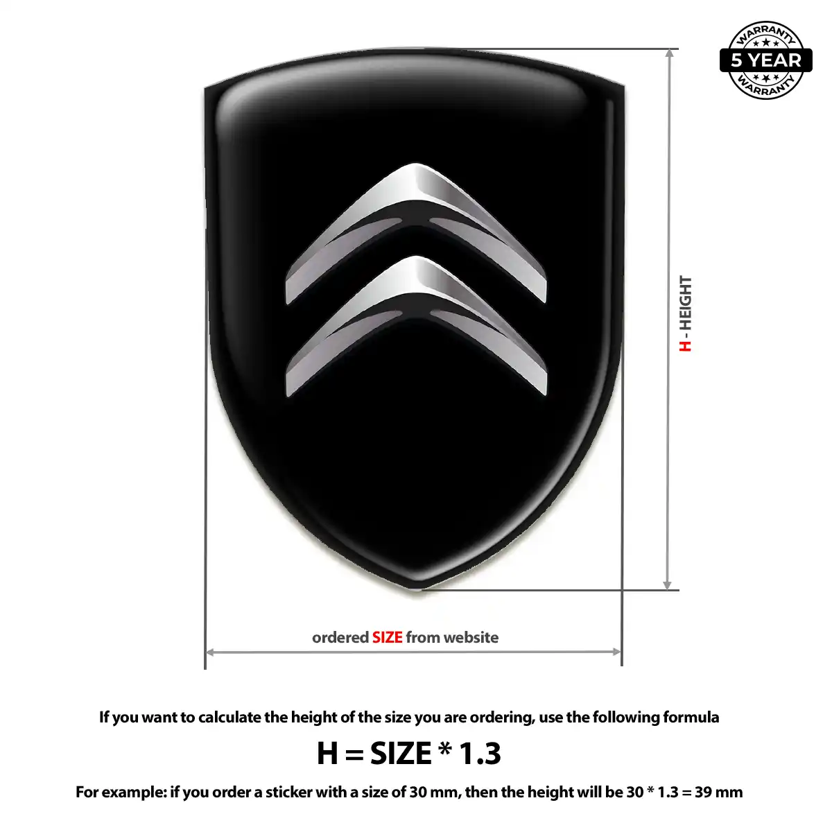 Citroen 3D Domed Sticker Refined Design