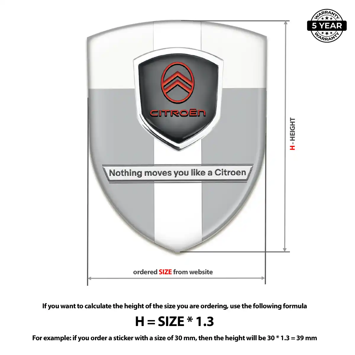 Citroen 3D Domed Sticker Resin Elite