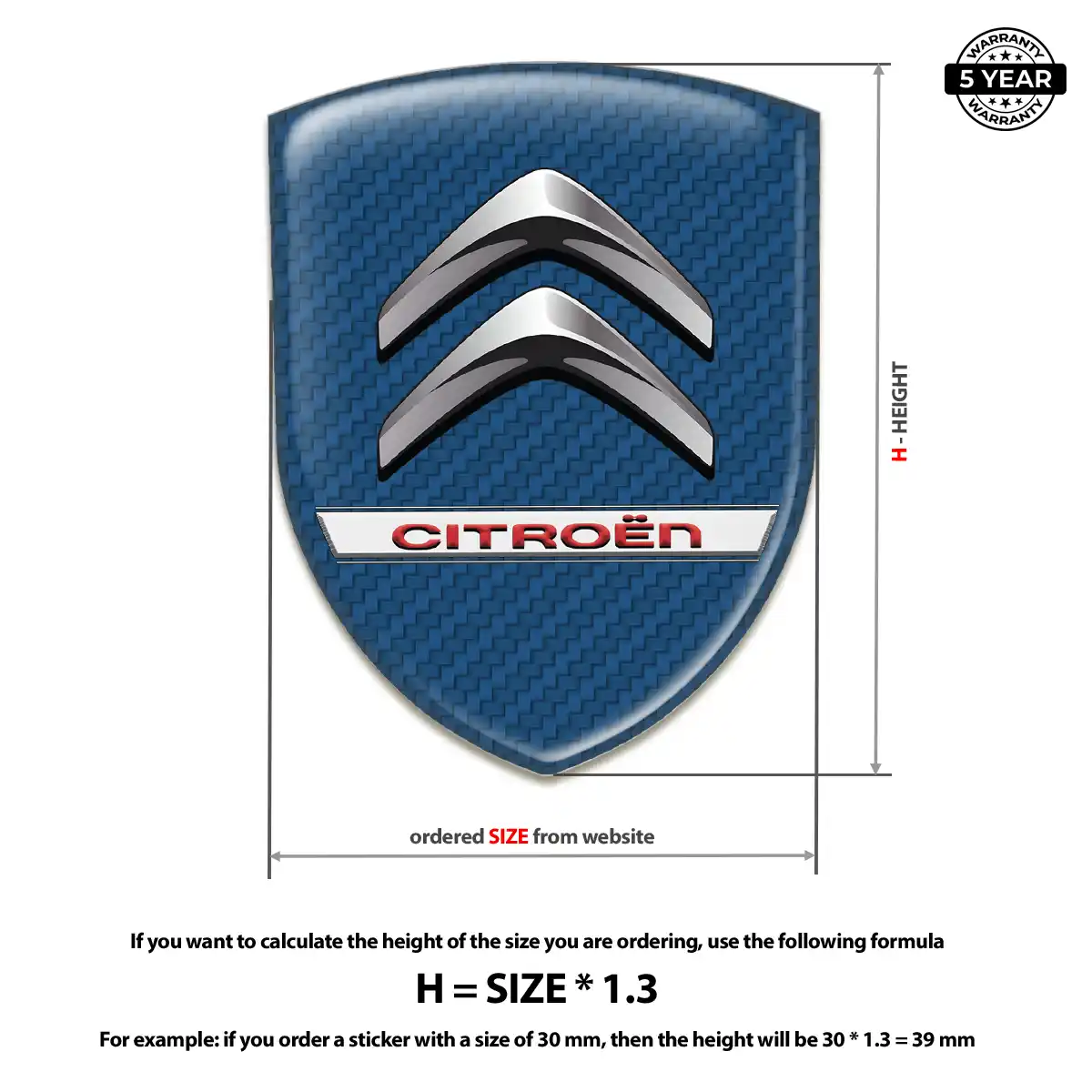 Citroen 3D Domed Sticker Signature Grade