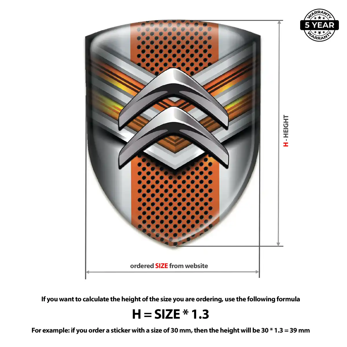 Citroen 3D Domed Sticker Superior Craft
