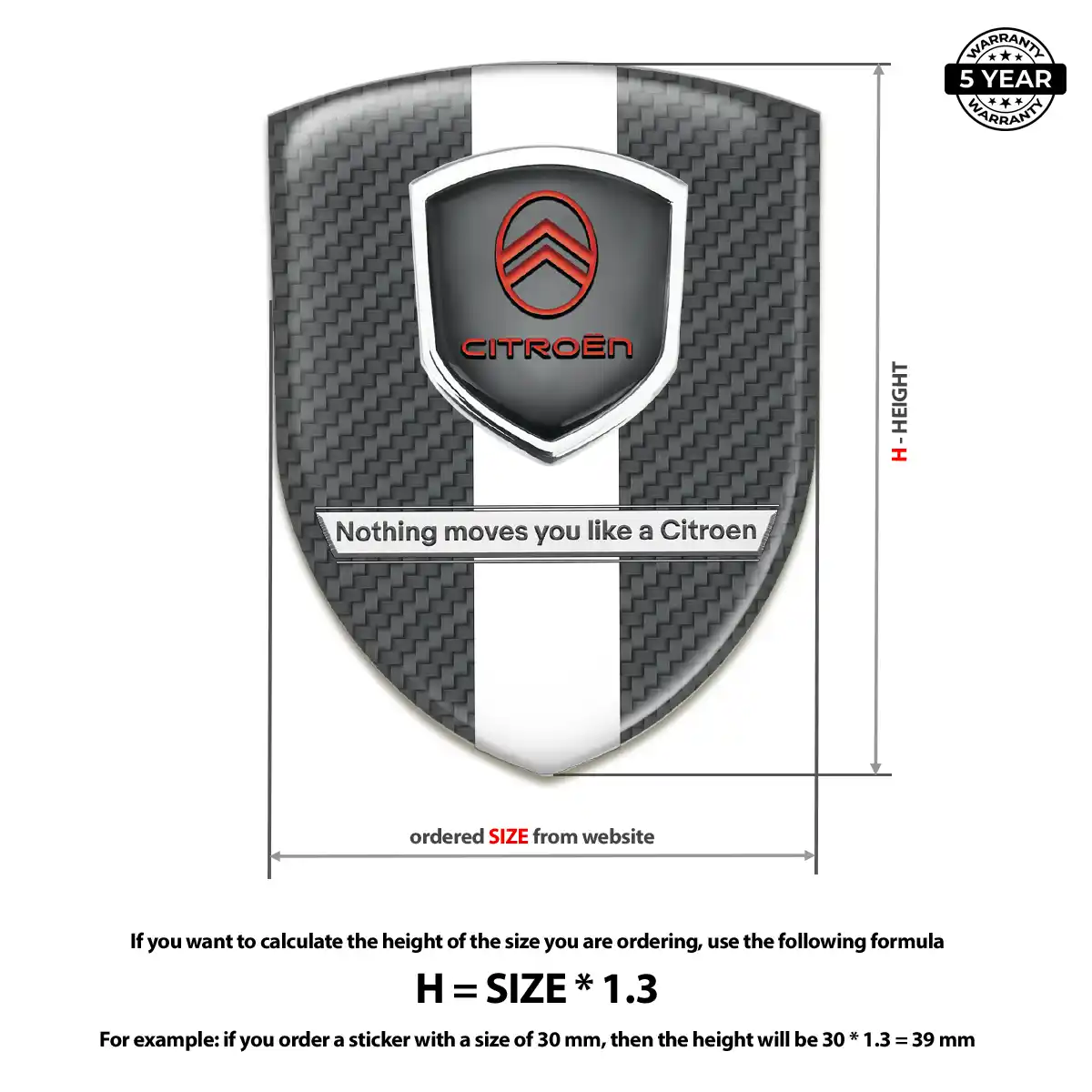 Citroen 3D Emblem Sticker Deluxe Edition