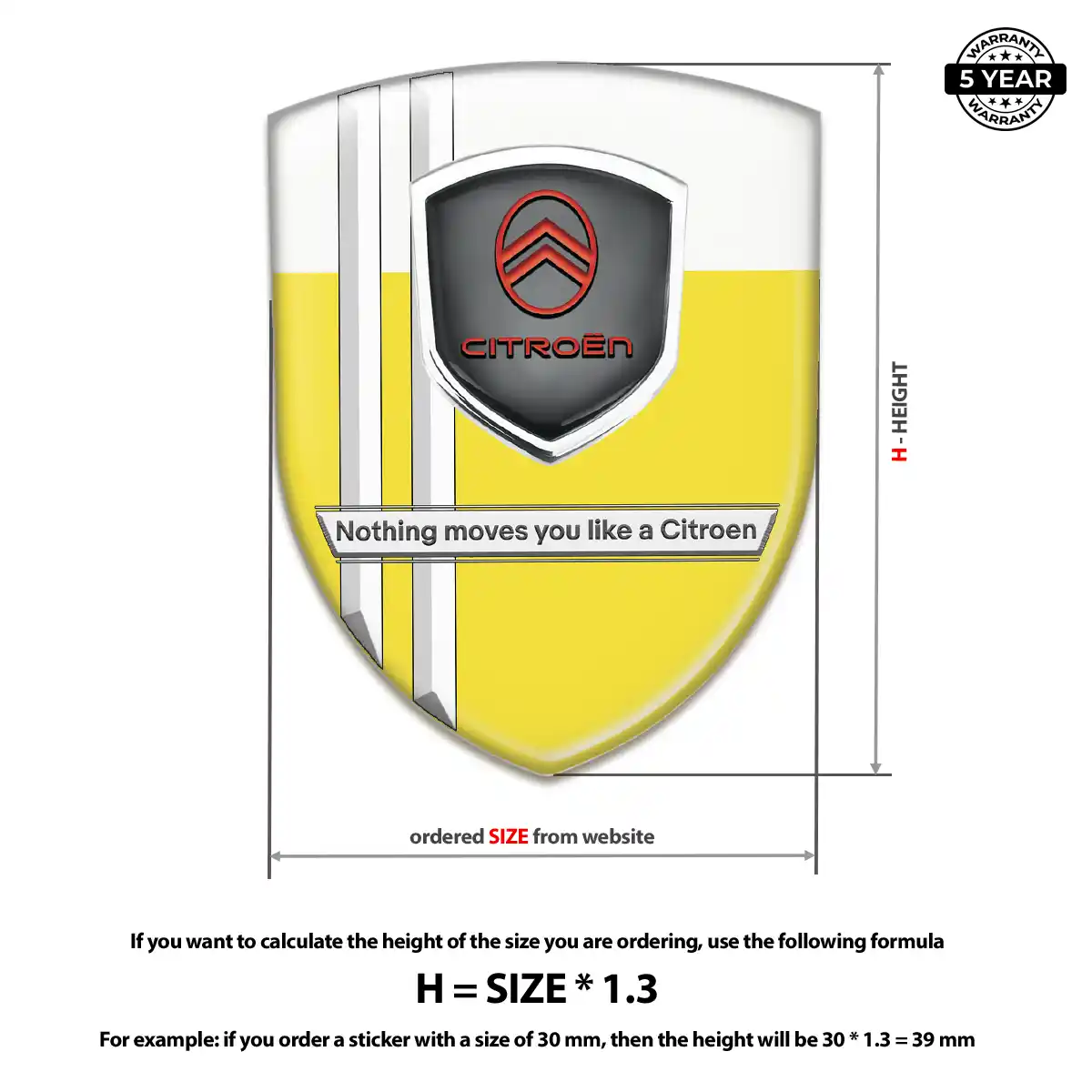 Citroen 3D Emblem Sticker Elite Edition