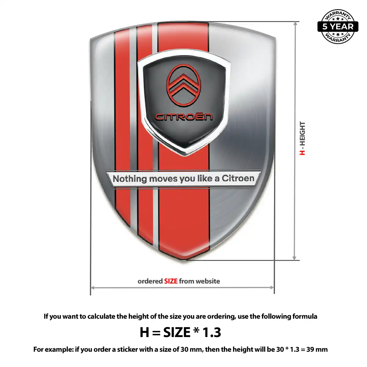Citroen 3D Emblem Sticker Exclusive Series