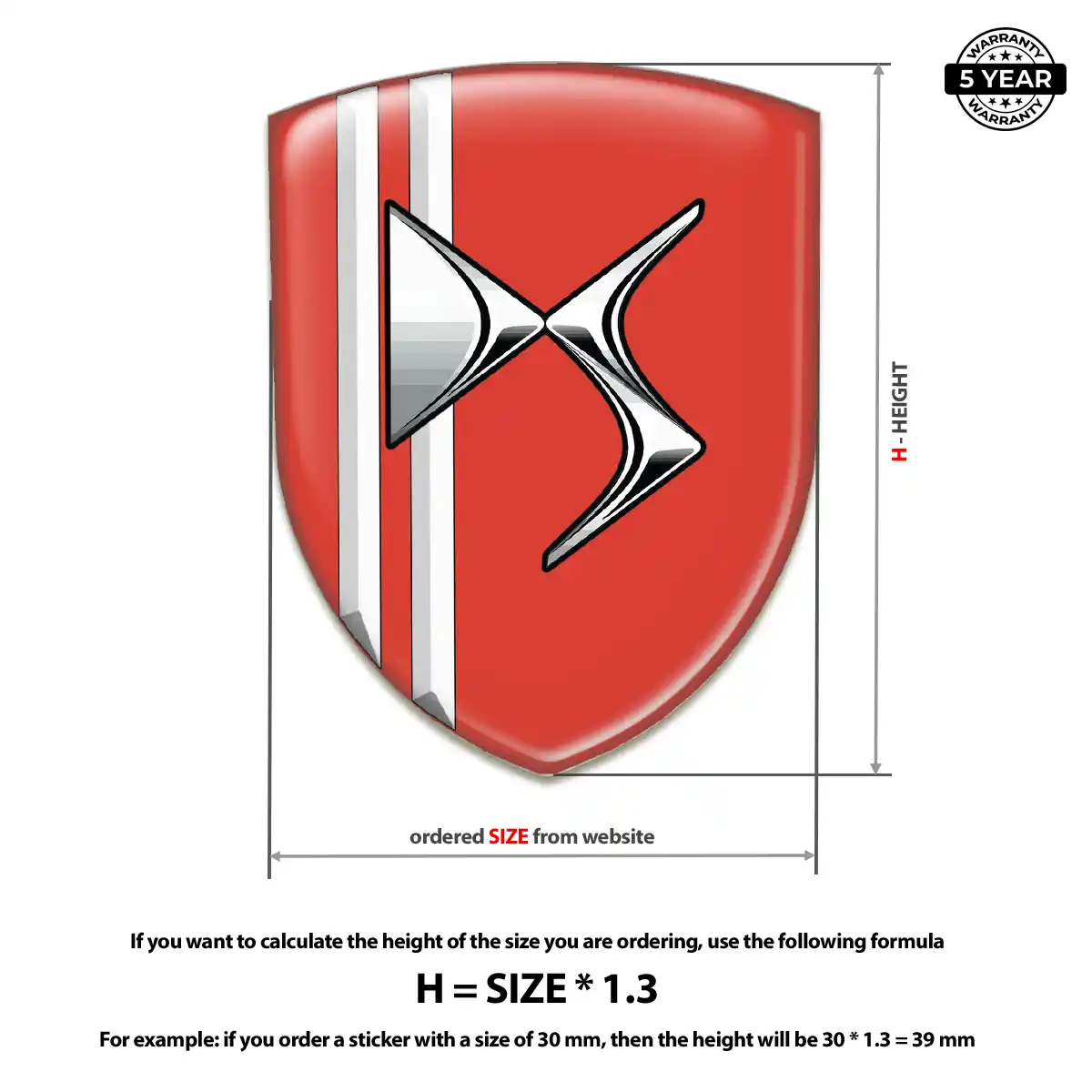 Citroen 3D Emblem Sticker Exterior Luxe