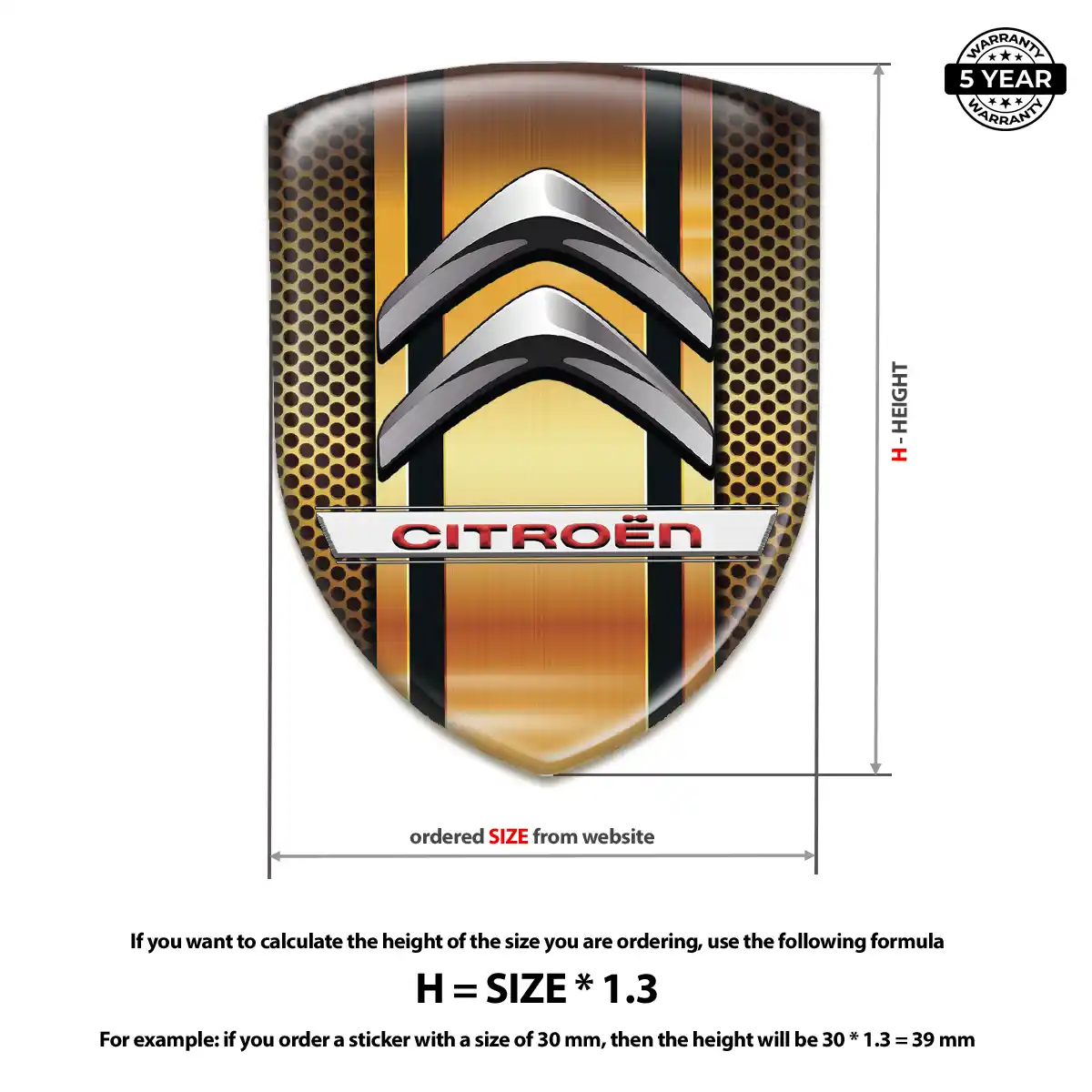 Citroen 3D Emblem Sticker Interior Elegance