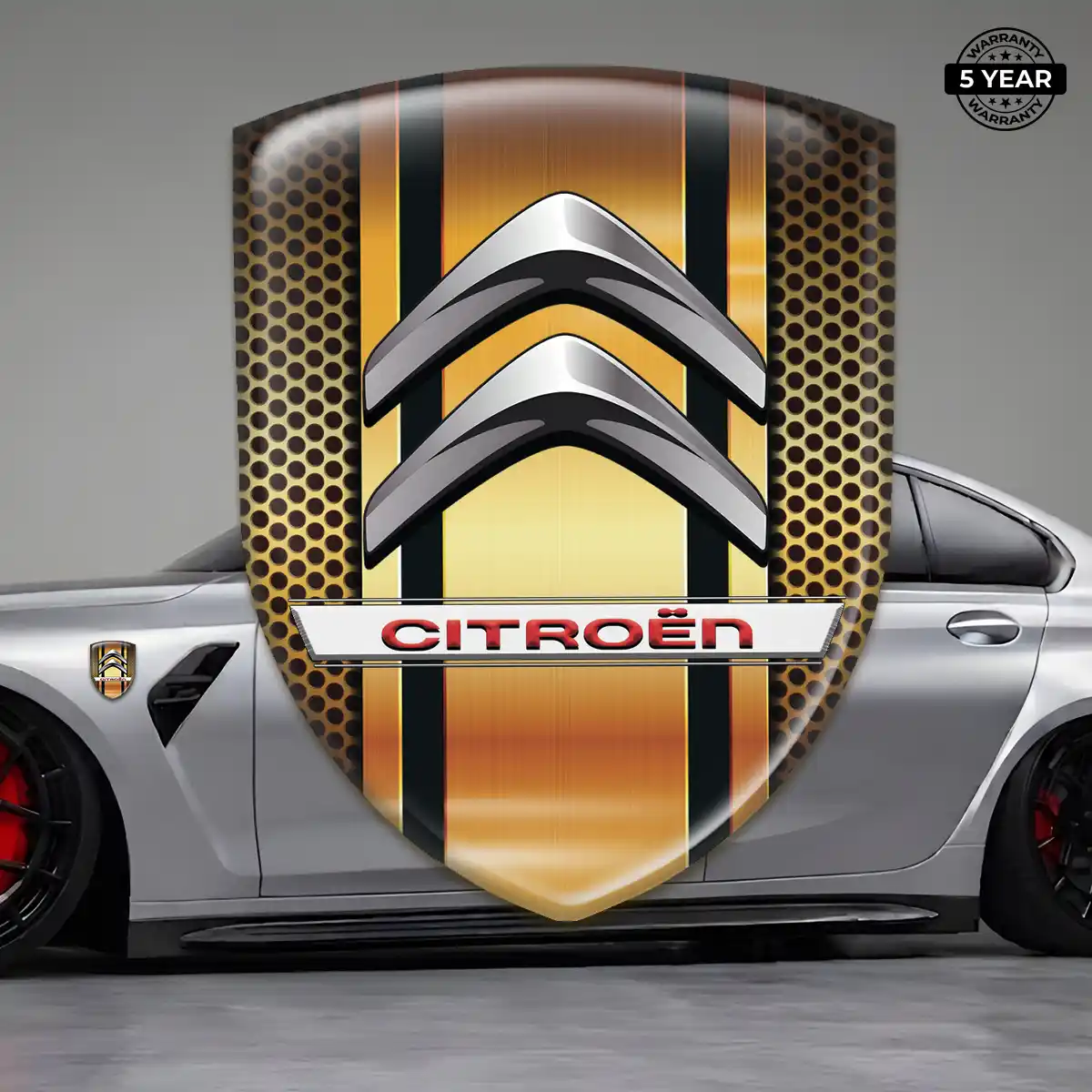 Citroen 3D Emblem Sticker Interior Elegance