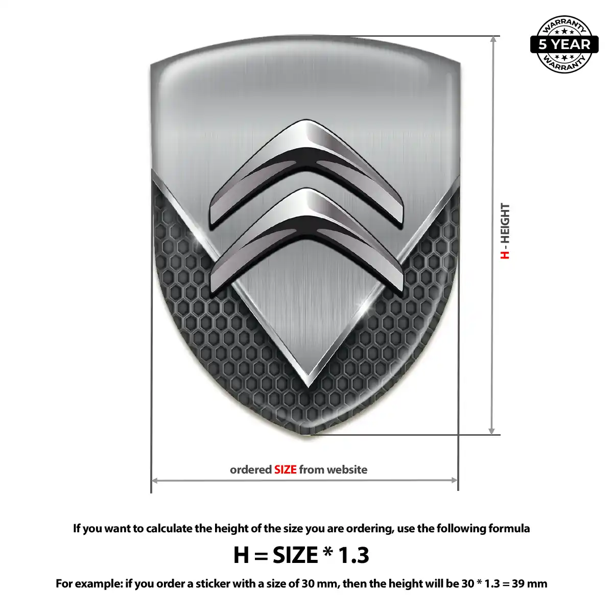 Citroen 3D Emblem Sticker Interior Luxe