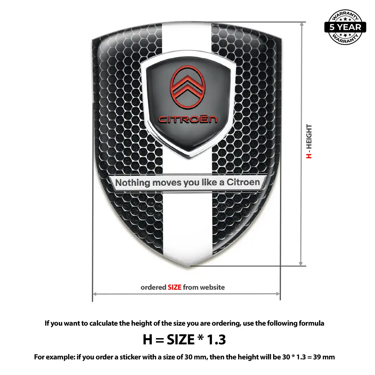 Citroen 3D Emblem Sticker Opulent Line
