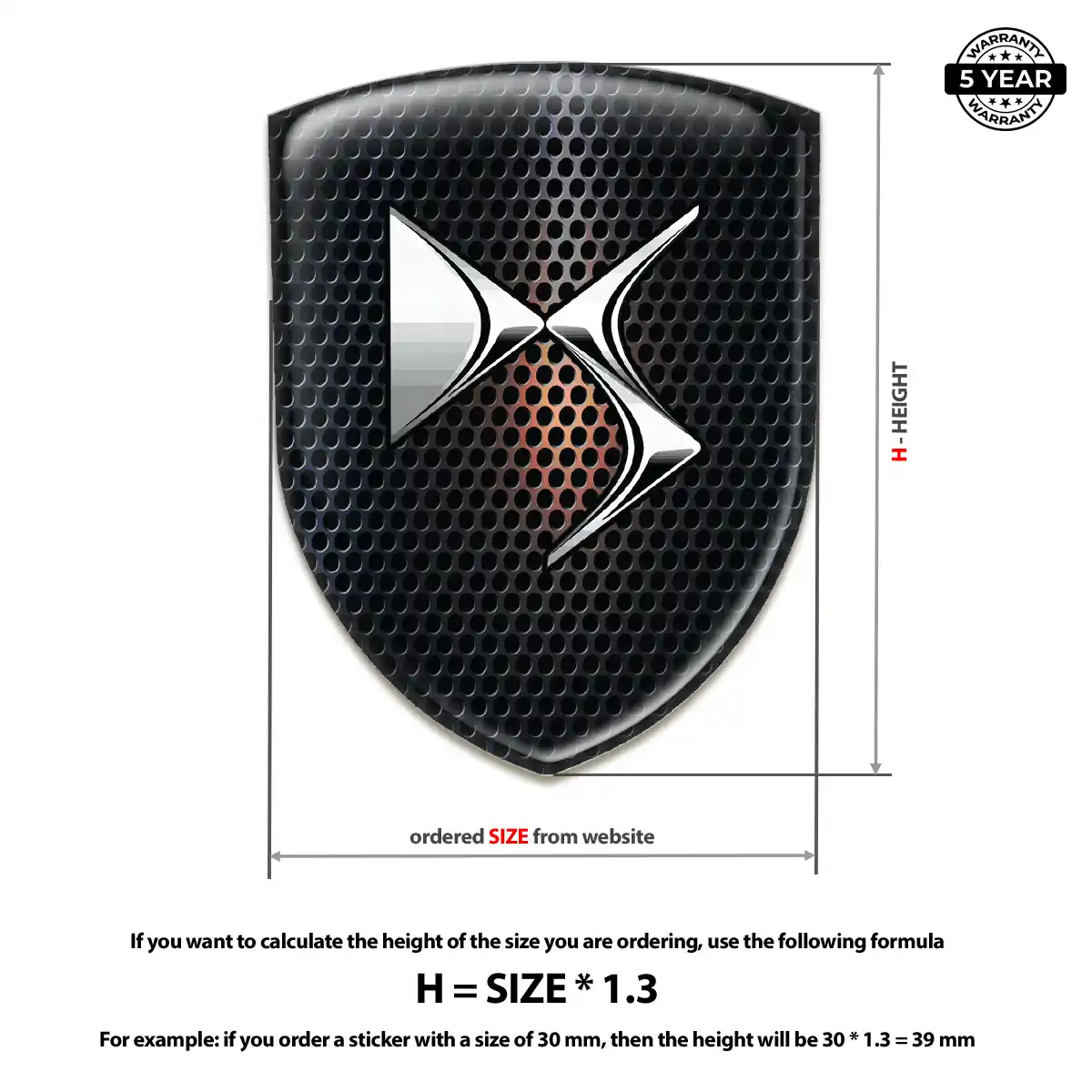Citroen 3D Emblem Sticker Outer Style