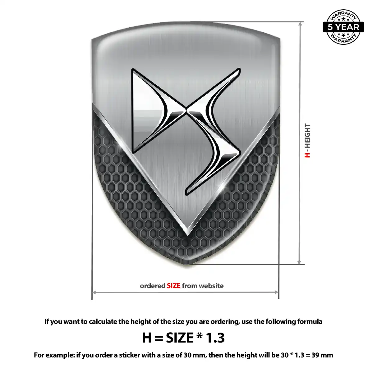 Citroen 3D Emblem Sticker Premium Dome