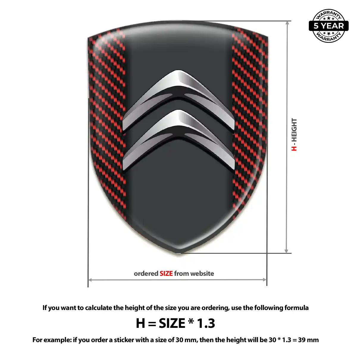 Citroen 3D Emblem Sticker Prestige Line