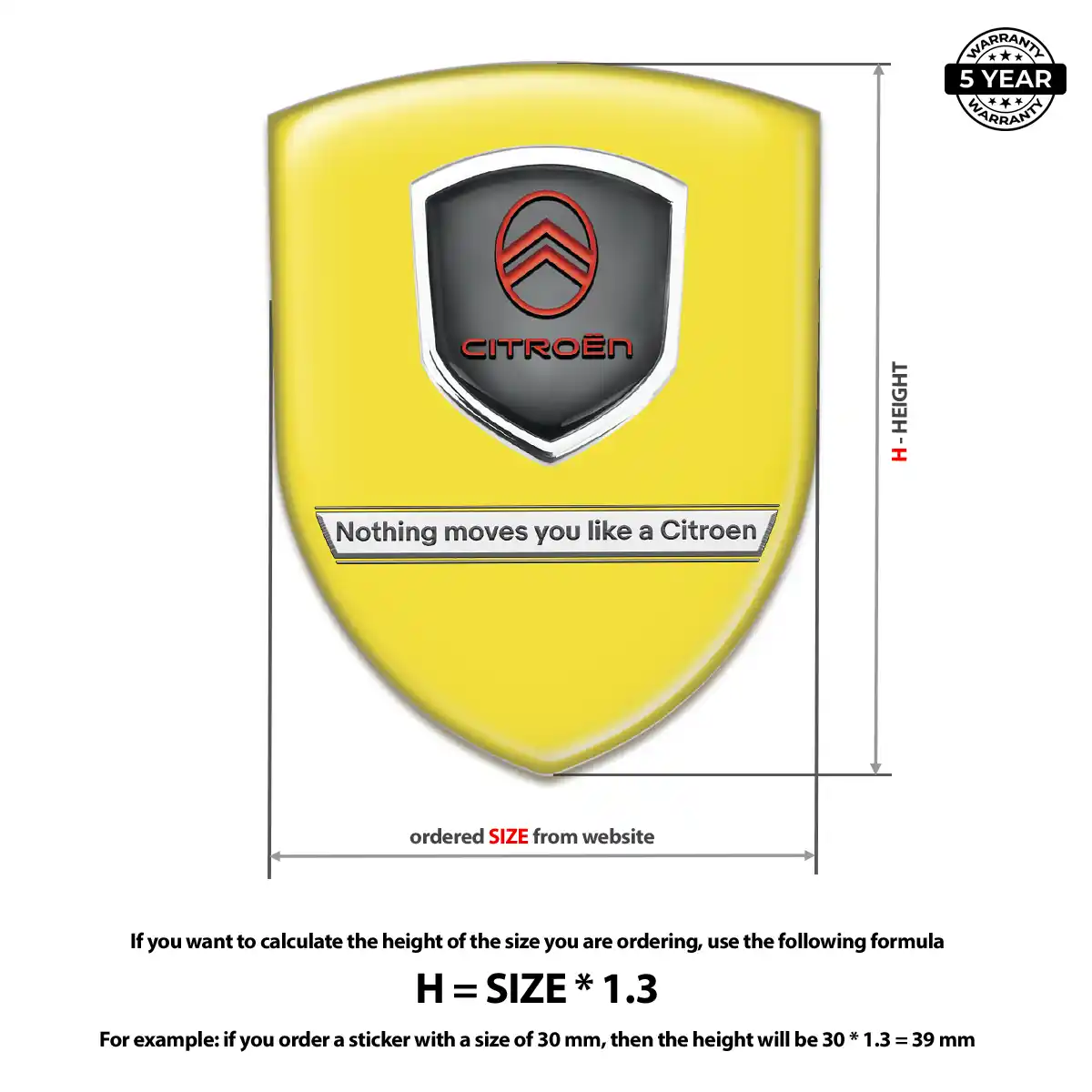 Citroen 3D Emblem Sticker Prime Quality