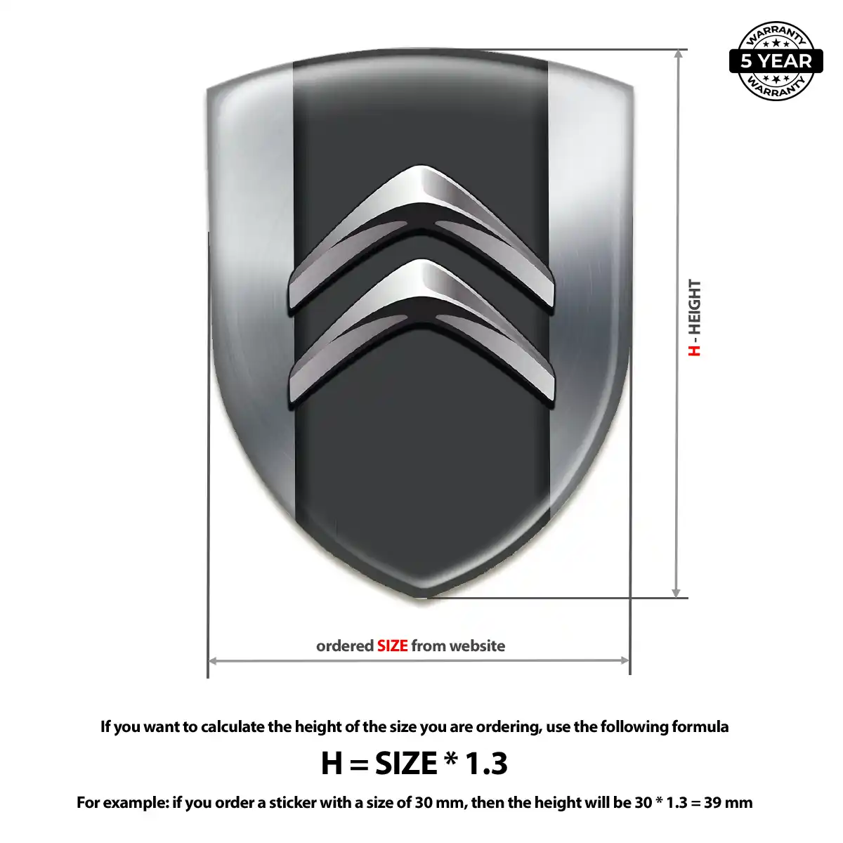 Citroen 3D Emblem Sticker Refined Design
