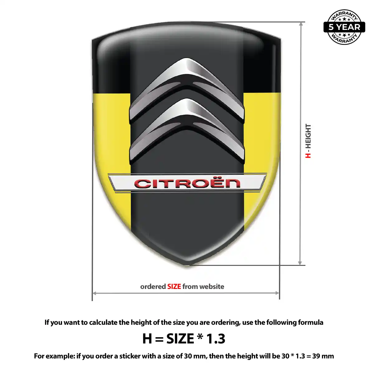 Citroen 3D Emblem Sticker Resin Elite